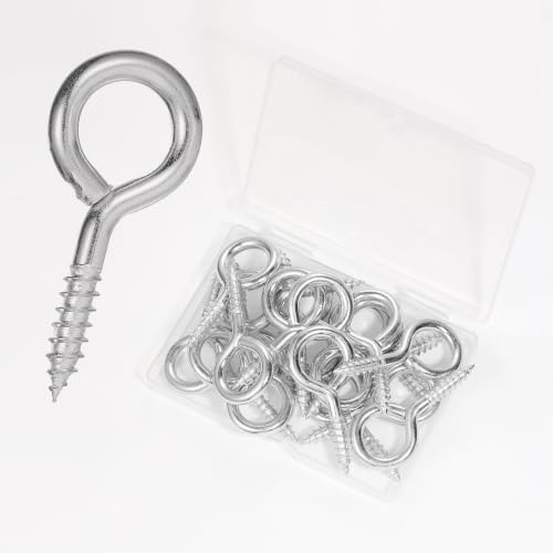 10 Pcs 2.2 Inches Eye Hooks,M6 Screw Eye Hooks,Heavy Duty Screw Eye Bolt,Load Bearing 200LB,Eye Bolt for Indoor & Outdoor Use