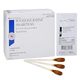Henry Schein Prep Povidone-Iodine Swabsticks 3's, Individually Packed, Sterile, Antiseptic for Skin...