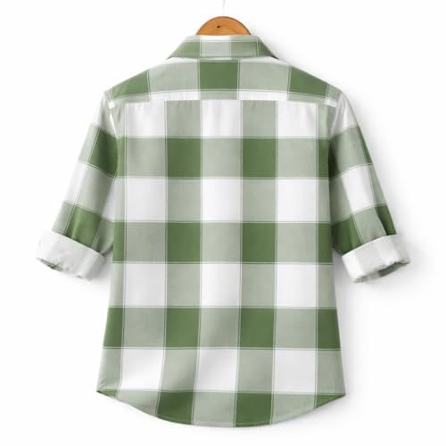 Image of FALCONWEAR Men's Cotton Checkered Casual Shirt Black and White Buffalo Plaid Button Down Full Sleeve Regular Fit Stylish for Boys and Men