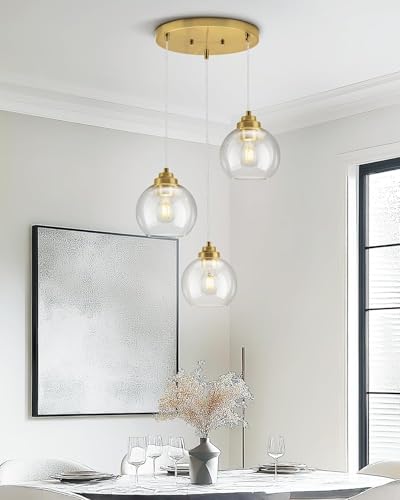 Image of 1 Pack Glass Shades Globes, Clear Glass Shade Replacements Lampshade Covers for Light Fixtures, 1.65 In Fitter Transparent Lampshades for Chandelier Wall Sconces Vanity Lights Pendant Lights
