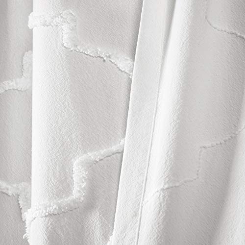 Lush Decor White Avon Chenille Trellis Window Curtain Panel Pair (84" X 40") #TOP4
