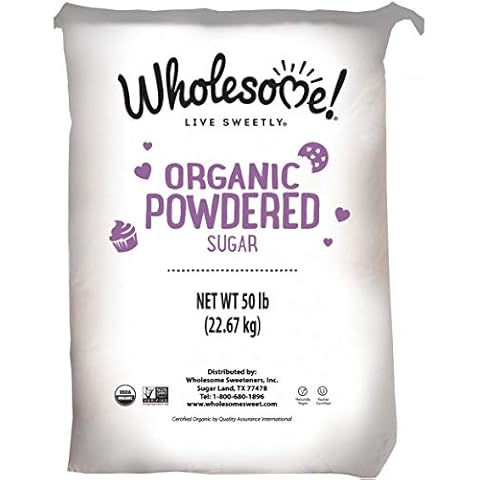 Wholesome Fair Trade Organic Powdered Sugar, Naturally Flavored Real Sugar, Non GMO & Gluten Free, 50 Pound (Pack of 1) Cover
