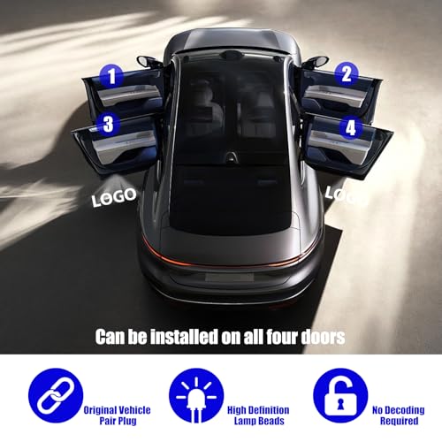 IGEAIIE Car Door Lights, 2 Pack LED Door Projector Logo Lights, Wireless Welcome Puddle Lights, Ghost Shadow Lights Compatible with 3/5/6/7/X1/X2/X3/X4/X5/X6/X7/Z/M/GT Series - Image 3