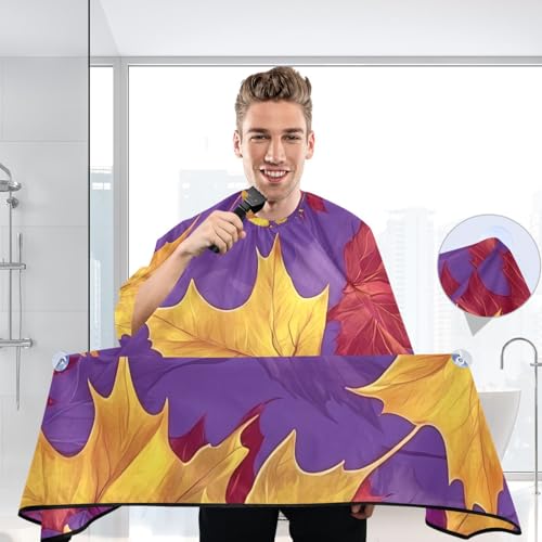 Capa para corte de cabello impermeable Maple Leaves profesional para barbería con cierre ajustable de broche para peinados y arreglo de cabello miniatura 6