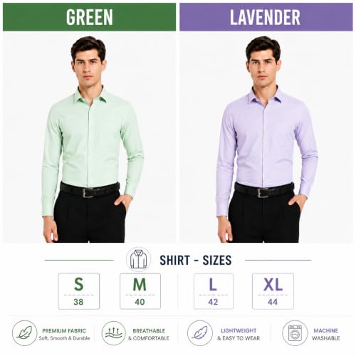 Image of Men's Solid Formal Shirt | Premium Cotton Rich Full Sleeves Shirt | Comfort Fit Office Wear Shirt with Single Chest Pocket | Stylish Casual & Formal Shirt for Men