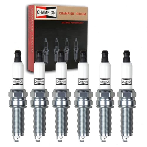 6 pc Champion Iridium Spark Plugs compatible with Jeep Cherokee 3.2L V6 2014-2020