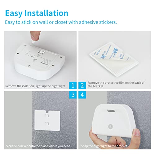 Ecoeler Led Night Light, Battery-Powered Motion Sensored Hallway Light, Cordless Stick-On Hallway Light, With Dusk To Dawn Sensor For Stairs, Wall, Closet, Cabinet, Bathroom #TOP5