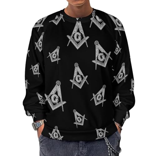 Freemasonry Sign Men's Crewneck Sweatshirt Pullover Long Sleeve Casual Tops