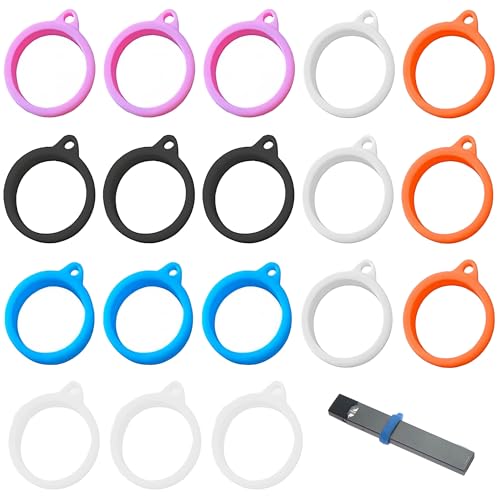 18 Pcs Vape Lanyard Rings,Vape Lanyard Rubber Pen Holder,Adjustable Vape Lanyard Neck Holder Rings