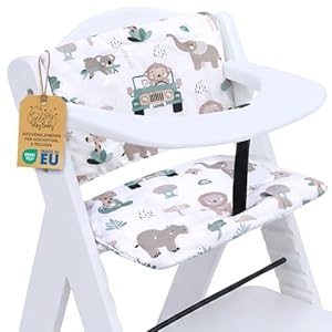 Sitzverkleinerer für Hochstuhl Baby Sitzkissen Stuhl 2-teilig - Kinder Sitzauflage für Hauck und Stokke Kinderhochstuhl High Chair Cover für Treppenhochstuhl und Babystuhl Oeko-Tex Afrika