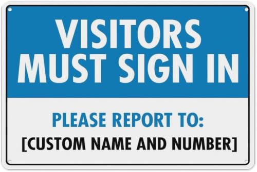 Visitor Guidance Information Marker Sign, Pre-Drilled Holes, Indoor Outdoor Use