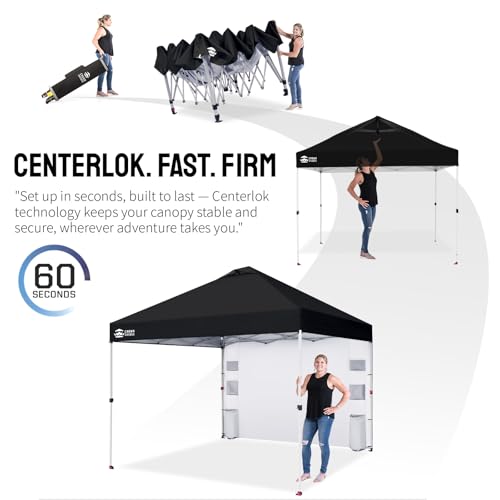 Image of CROWN SHADES Canopy Tent 10x10 Pop Up Canopy with Side Pockets, Black