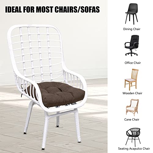 Race Leaf 19" X 19" Patio Chair Seat Pads Brown - Outdoor/Indoor Patio Cushions Set Of 2 - Replacement Cushions For Chairs And Seating - Olefin Seat Pads For Porch, Deck, And Garden Seats #TOP3