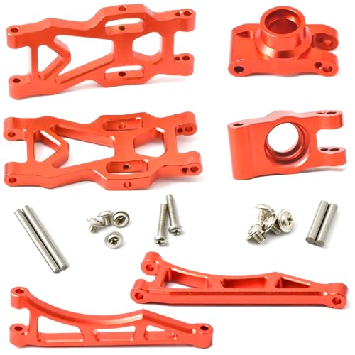 1/16 Rear Upper Lower Arm Shock Absorber Aluminium Rear Steering Hub Replacement Upgrade Parts Kit Accessories for SCY 16101 16102 16106 16201 JJRC Q130A Q130B Q141 Q117 1/16 RC Car