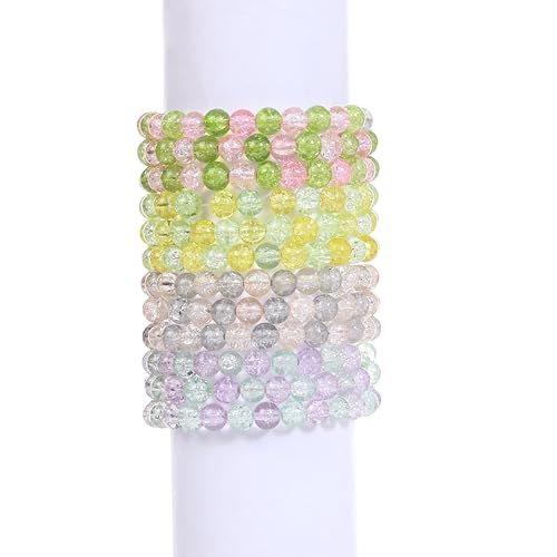 Image of Ambitieux DIY Bracelet Making Kit for Girls - 12 Types Colorful Beads with Charms, Elastic Thread, Earrings, Clasps & Rings - Jewellery Craft Kit for Kids, Birthday Return Gift, Rakhi Special Set for 2 3 4 5 6 7 8 9 10 years (Glass Crackle)