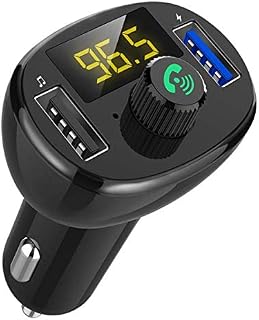 AZWang Bluetooth FM Transmitter for Car Wireless Radio Adapter Hands-Free Car Kit Dual