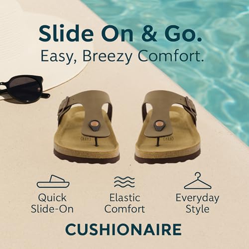 CUSHIONAIRE Women's Leah Cork Footbed Sandal With +Comfort4