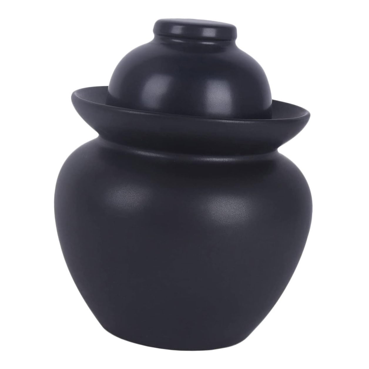 Vaso di Fermentazione in Materiale Tradizionale con Coperchio per Pickles e Conservazione Alimentare, Design Orientale Raffinato