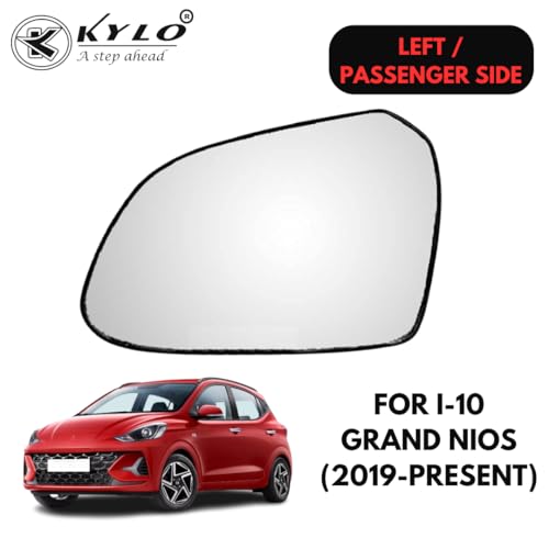Image of KyloXtreme Grand I-10 Nios (2019-Present) Passenger Side (Left Side) Car Side Mirror Glass /Tukdi /Sub Mirror Plate