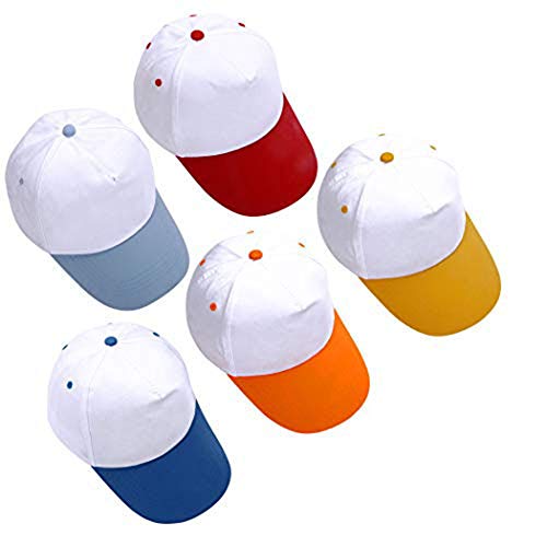 Joyibay DIY Kids Baseball Caps Hats - White DIY Creative Painting Polyester Sun Hat Sports Cap for Kids Aged 3-12 yrs Old (10PCS)