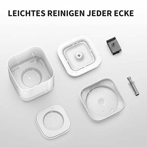 PETKIT CYBERTAIL Katzen Trinkbrunnen, Hundewasserspender, 1,85L Katzen Hunde Wasserbrunnen, Intelligentes LED-Licht, 25dB Extrem Leiser,Schnurgebundener Wasserspender, Schnurlose Wasserpumpe