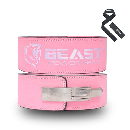 Beast Power Gear Weight Lifting Belt Lever Buckle 10MM 13MM Thick & 4 Inches Free Strap Weightlifting
