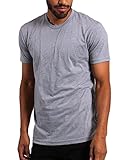 INTO THE AM Premium Men's Fitted Crew Neck Essential Tees - Modern Fit Fresh Classic Short Sleeve Plain T-Shirts for Men (Grey, Large)