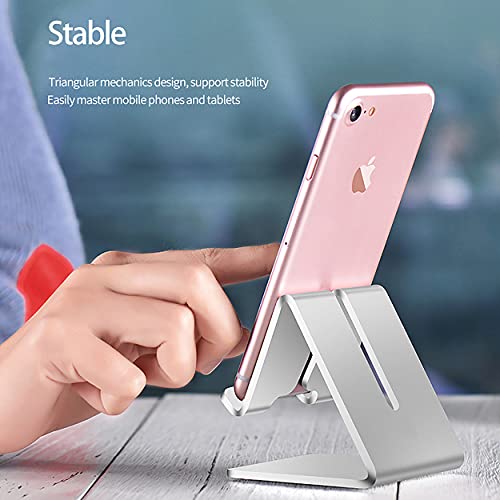 Salex Silver Desk Phone Stand. Desk Cell Phone Holder For Office, Home, Bed, School. Cute Desk Iphone Holder. Handable Desktop Tablet Holder Stand. Metal Desktop Stand For Small Tablets, Ipad Mini. #TOP6