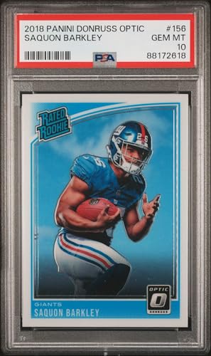 Graded 2018 Panini Donruss Optic Saquon Barkley #156 Rookie RC Fo...