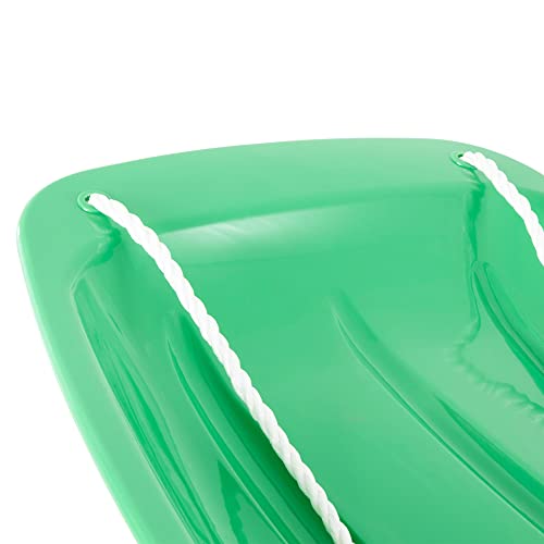 Slippery Racer Downhill Sprinter Flexible Kids Toddler Plastic Toboggan Snow Sled With Pull Rope For 1 Adult Or Kid Rider (2 Pack) (Blue/Green) #TOP6