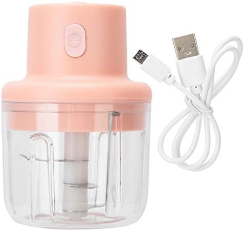 Electric Garlic Chopper Longzhuo 250ml Pink Electric Meat Grinder Food Chopper Mini Kitchen Shredder USB Charging
