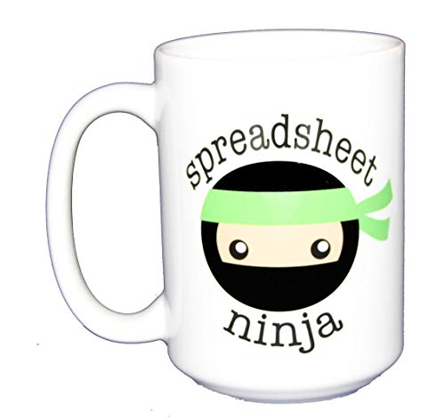 Work Humor Coffee Mugs - Spreadsheet Ninja - For Coworker Boss Employee Cubemate Secretary Admin Administrative Assistant - Larger 15Oz Size (Spreadsheet Ninja) #TOP10