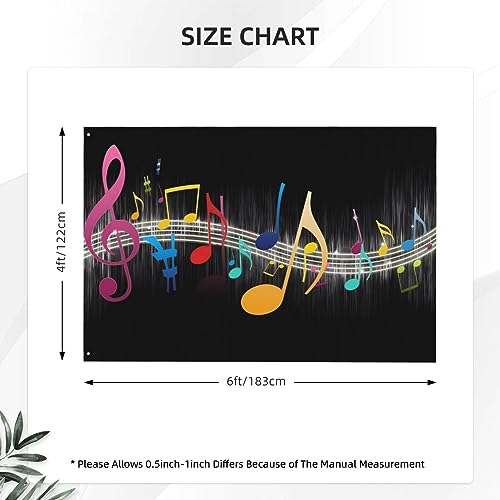 Drapeau note de musique grand format extérieur polyester - 3