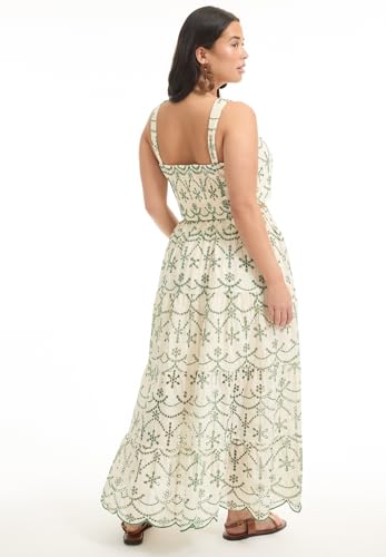 Women's Plus Size Eyelet Scalloped Hem Maxi Skirt2