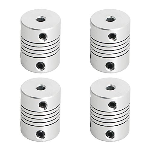 Aopinフレキシブル カップリングモーター カ3Dプリンター用4mm〜4mmシャフト 長さ25mm / 1"カプラーモーターコネクターケーシングジョイント に最適車種シャフト CNCマシン モーターガイド DIYエンコーダー 4個