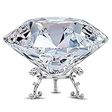 最安！MerryNine 80mm K9クリスタル ダイヤモンドオブジェ ペーパーウェイト 【光の芸術品】 三角形金属ベース ホワイトデー/母の日/誕生日/記念日 プレゼント 彼女・妻・母へ
