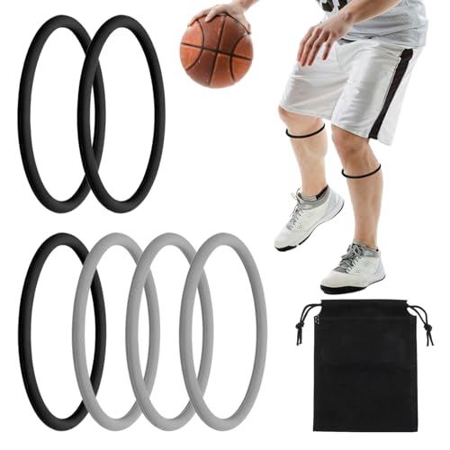 cobee Lot de 6 sangles de soutien du tendon rotulien, bandes élastiques en silicone avec sac de rangement, stabilisateur rotulien, bague rotulienne pour la...