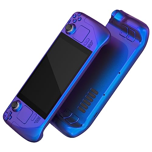 Image of eXtremeRate DIY Full Set Shell with Buttons for Steam Deck LCD, Custom Faceplate Back Plate Replacement Shell for Steam Deck LCD - Chameleon Purple Blue [Console NOT Included]