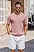 COOFANDY Knit T Shirts for Men Summer Shirts Short Sleeve Crew Neck Pullover Sweater Business Casual Shirt Light Pink