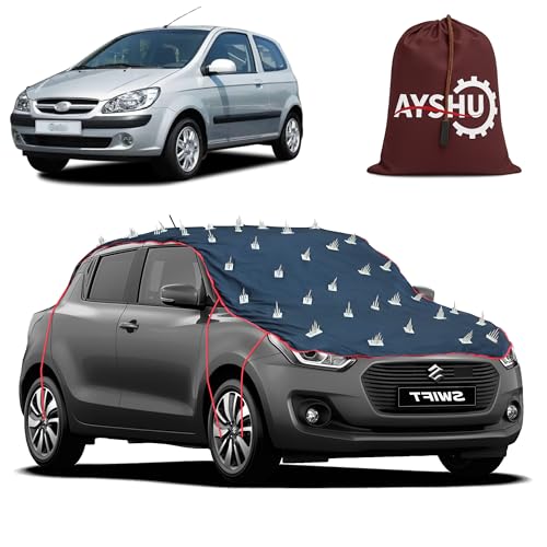 Image of AYSHU Water-Resistant Spike Car Cover for Hyundai Getz - Protects from Dogs, Monkeys, Dust, Sunlight & UV - Full Roof Universal Fit