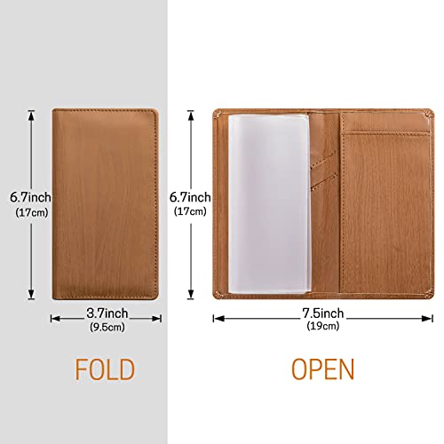 Image of Aurya Leather Checkbook Covers for Personal Checkbook, Checkbook Holder with Free Vinyl Divider, Checkbook Cover for Duplicate Checks for Men and Women
