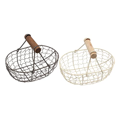 Holibanna 2Piezas Portátil de Vintage Madera de Almacenamiento de Snacks y Huevos Cocina y Oficina