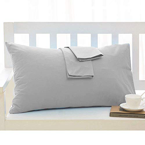 Image of Travel Pillowcase 12x16 500 Thread Count Egyptian Cotton Set of 2 Toddler Pillowcase Zipper Closer 100% Egyptian Cotton (Toddler Travel 12x16 Zipper, Silver Grey Solid)