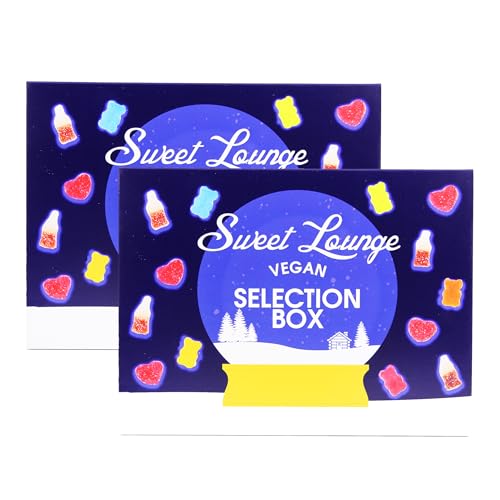 Sweet Lounge Vegan Sweets Selection Box – 2 Pack | Plant-Based & Gluten-Free Gummies | Christmas Stocking Fillers | Secret Santa Gift Under £10 | Eco-Friendly Plastic-Free Packaging