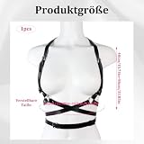CJAPGJW Punk Leder Körperkette, Verstellbare Taillengürtel, Harness Damen Oberkörper, Modeaccessoire Geeignet Für Musikfestivals und Partys, Frauen Mädchen Cosplay Damen