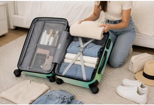 World Traveler Chariot Pet Lover 50.8cm(20인치) 기내 반입 하드사이드 확장 가능한 스피너 수하물 TSA 잠금 장치 포함, 에비에이터 캣츠, Chariot Aviator Cats 반려동물 애호가 3피스 하드사이드 확장 가능한 스피너 수하물 세트, Tsa Lock 포함 — 사진 4