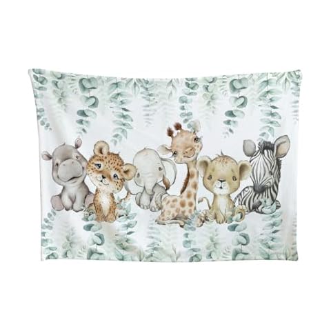 HawSkgFub Jungle Animal Eucalyptus Baby Blanket Cover