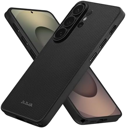 pitaka Vollschutzhülle für Galaxy S26 Ultra aus Aramidfaser Schwarz/Grau | Handyhülle mit Rundumschutz aus Aramidfaser & TPU mit Militärischem Fallschutz MagSafe-kompatibel für All