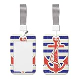 EKOBLA Card Name Tag with Lanyard Red Anchor Vertical ID Protector Badge for Nurse Doctor Teacher St