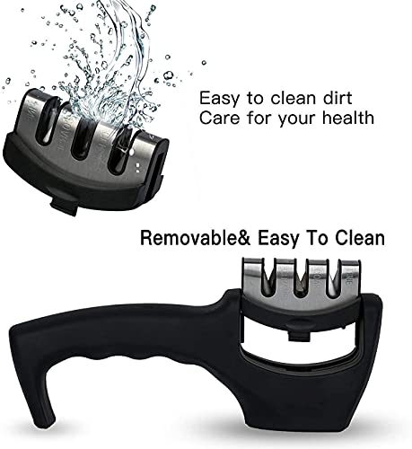 Knife Sharpener Messer Schärfen Messerschleifer Küchenwerkzeuge und -geräte Messerschärfer, 3-stufiges Schärfwerkzeug… – Bild 8